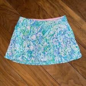 Lilly Pulitzer UPF 50+ Luxletic Aila Skort Surf Blue Soleil It On Me kids large